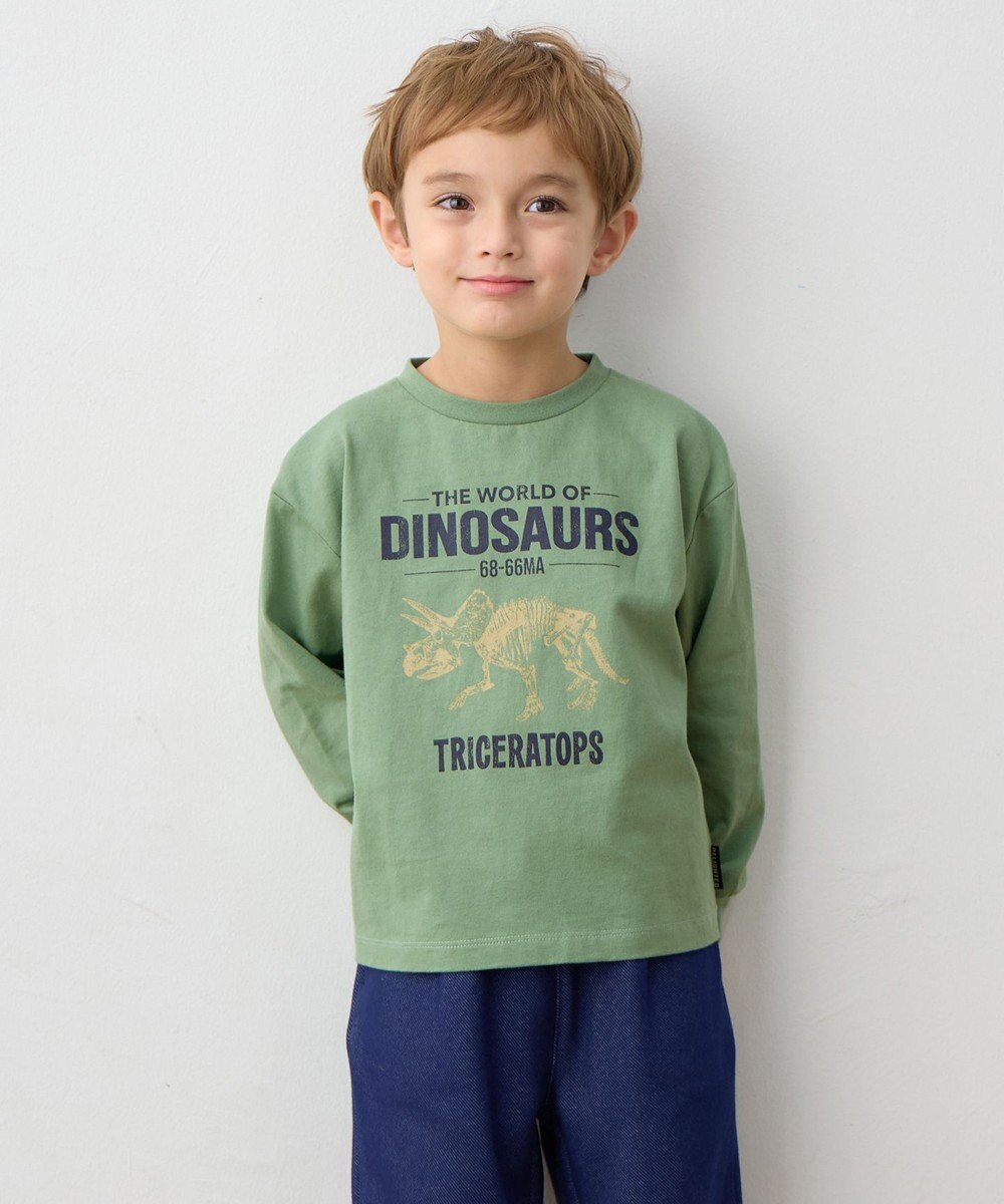 ANY KIDS 恐竜プリント 長袖Tシャツ 