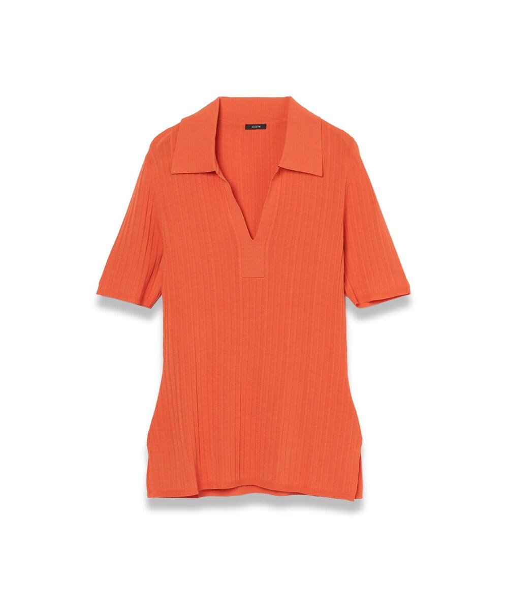 JOSEPH 【洗える】ヴィスコースリブ　ニットポロトップ 