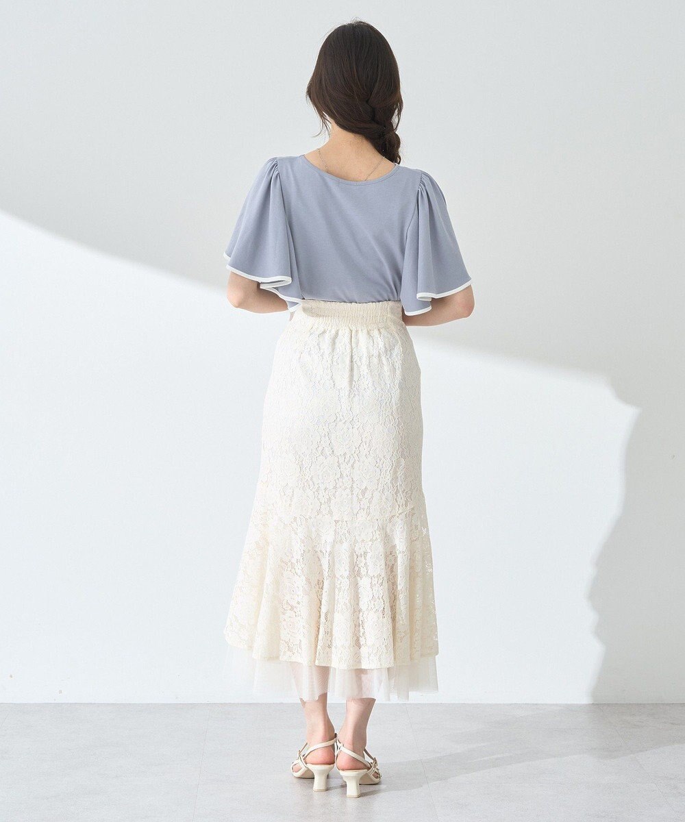 earth music&ecology 【接触冷感/洗濯機可】パイピングフレアスリーブカットソー 