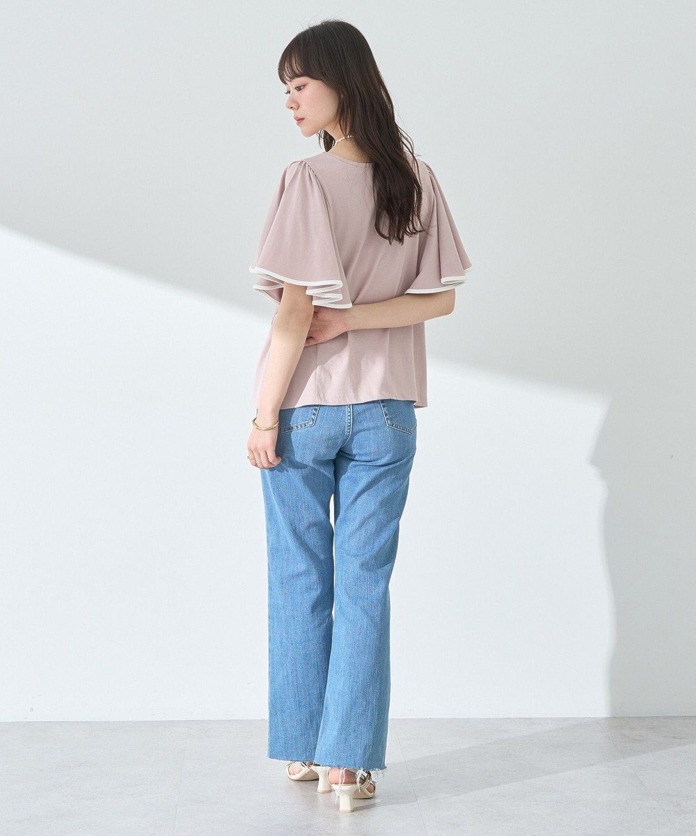 earth music&ecology 【接触冷感/洗濯機可】パイピングフレアスリーブカットソー 