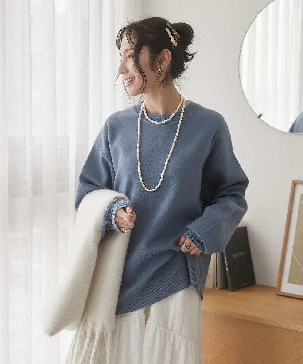 WEGO 【ユニセックス着用ITEM/MLサイズ展開】ミラノリブクルーネックプルオーバー 