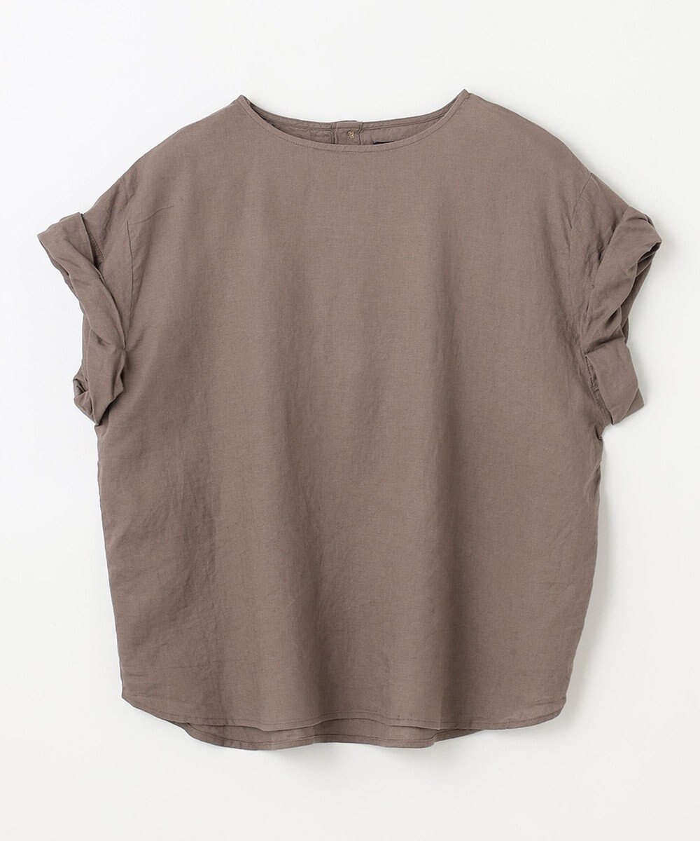 ANY 【手洗い可】ヨーロピアンリネンツイストスリーブブラウス 