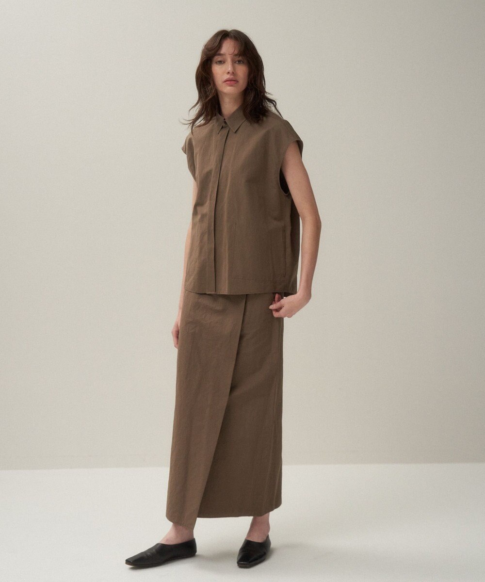 ATON SILK LINEN SHANTUNG | ラップスカート 