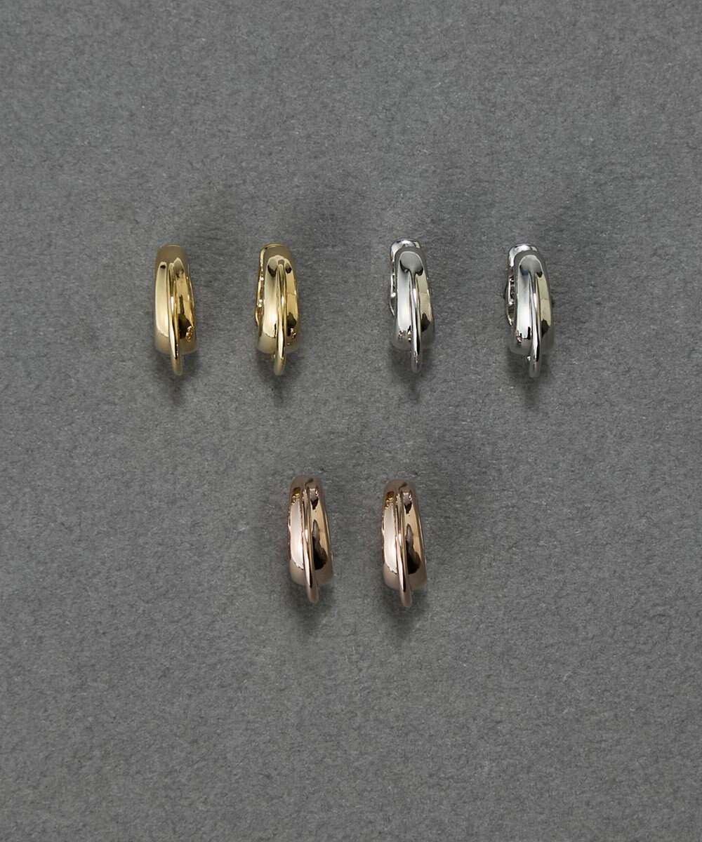 Phoebe 〈金属アレルギー対応〉クレセントカーブスナップイヤリング　シルバー/ニッケルフリー 