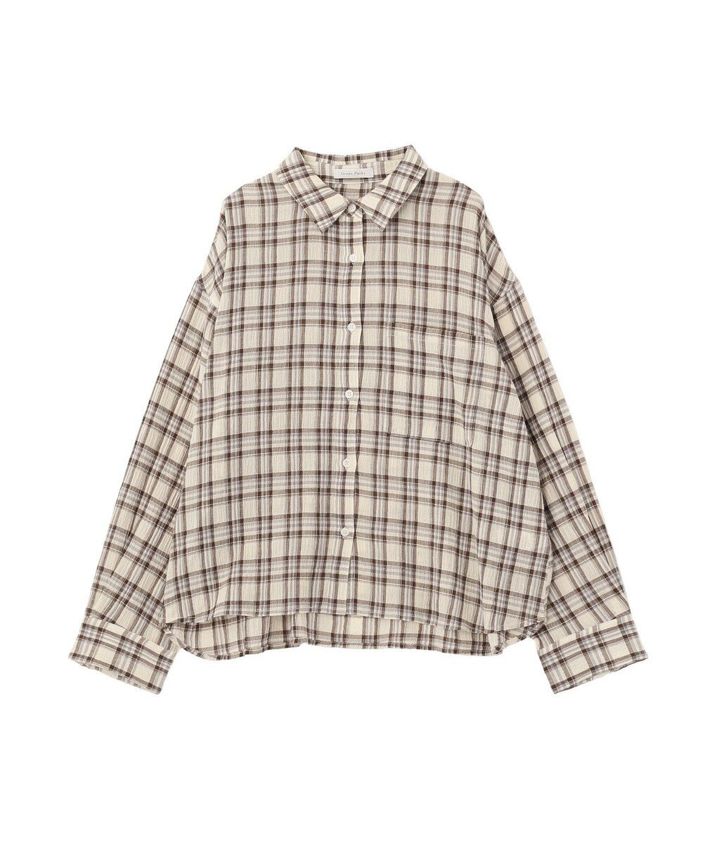 Green Parks スカーフ付チェックシャツ 