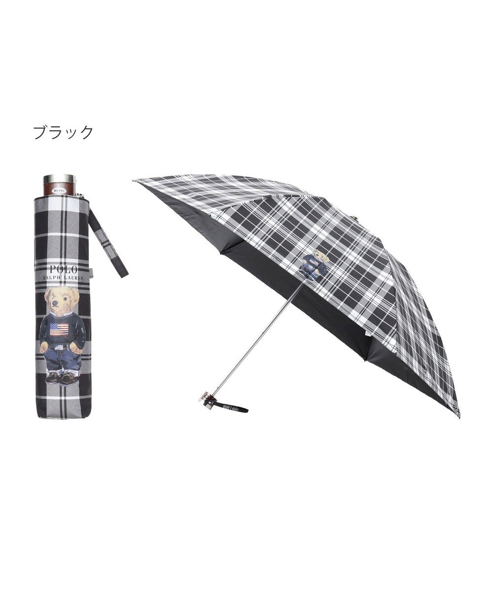 MOONBAT 【軽量】POLO RALPH LAUREN 晴雨兼用日傘 折りたたみ傘 チェック／遮光 遮熱 UV 簡単開閉 
