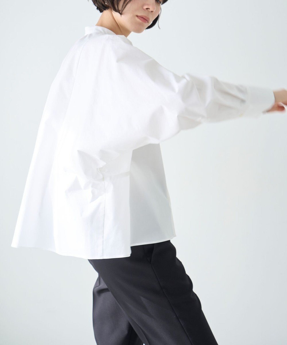 UNFILO 【新色追加】ギャザーワイドシャツ 
