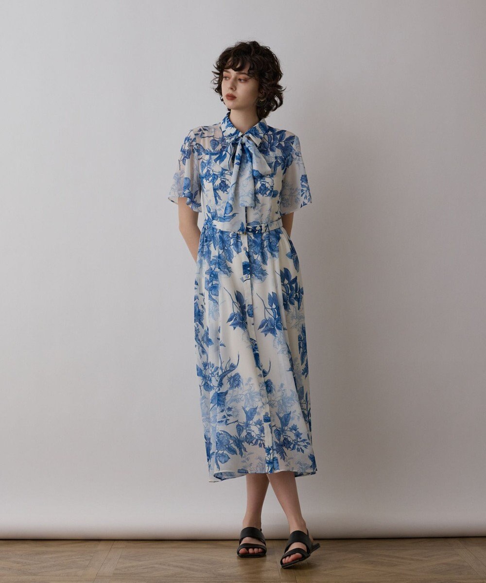 GRACE CONTINENTAL シャドーフラワープリントワンピース 