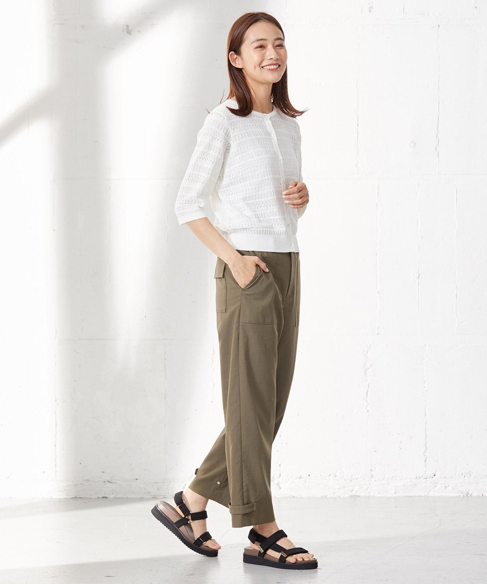 J.PRESS LADIES 【2WAY・洗える】ポリエステルリネンパンプキンシェル ベイカー パンツ 