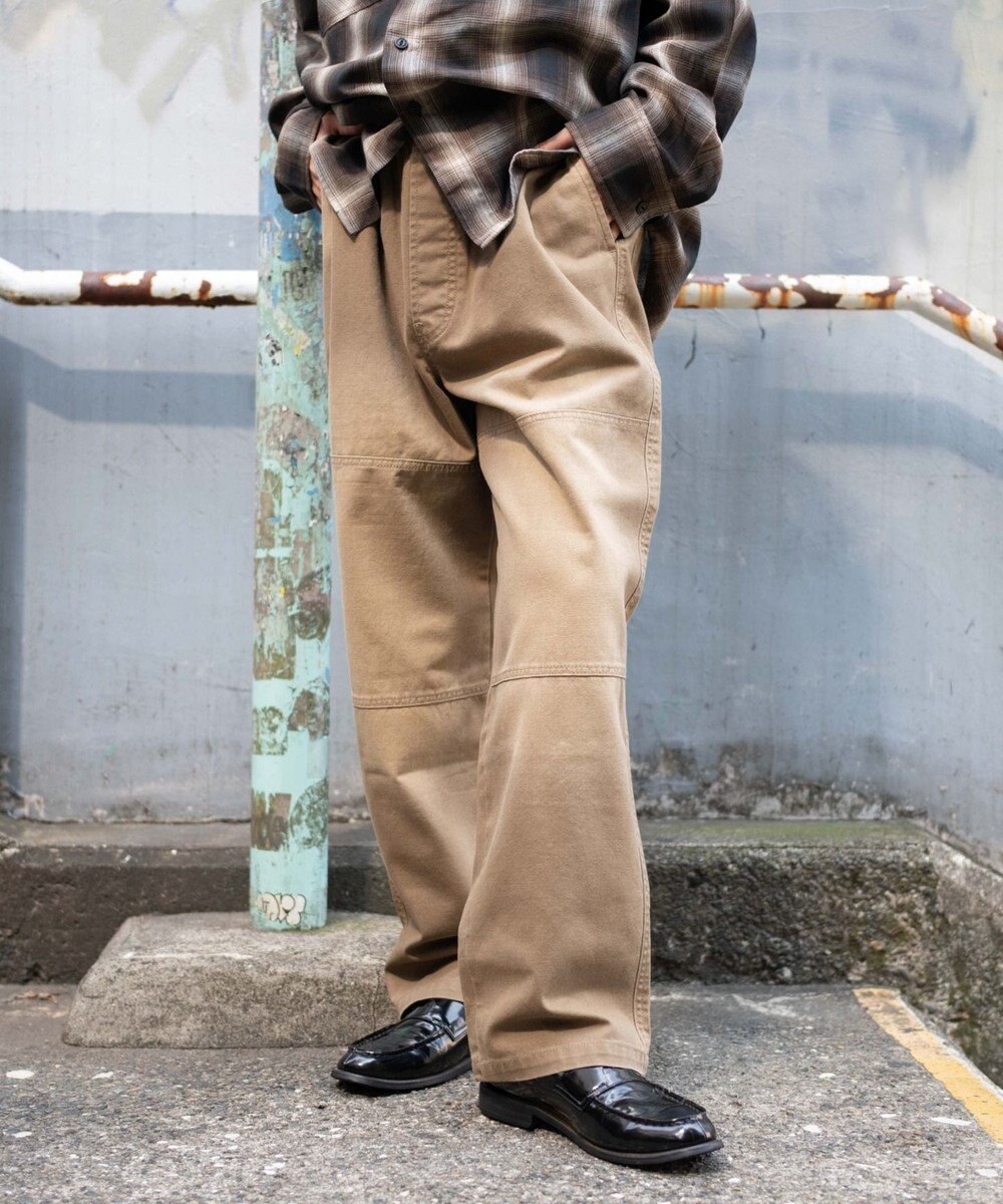 WEGO 【ウエストゴム/MLサイズ展開】ージーダブルニーパンツ 