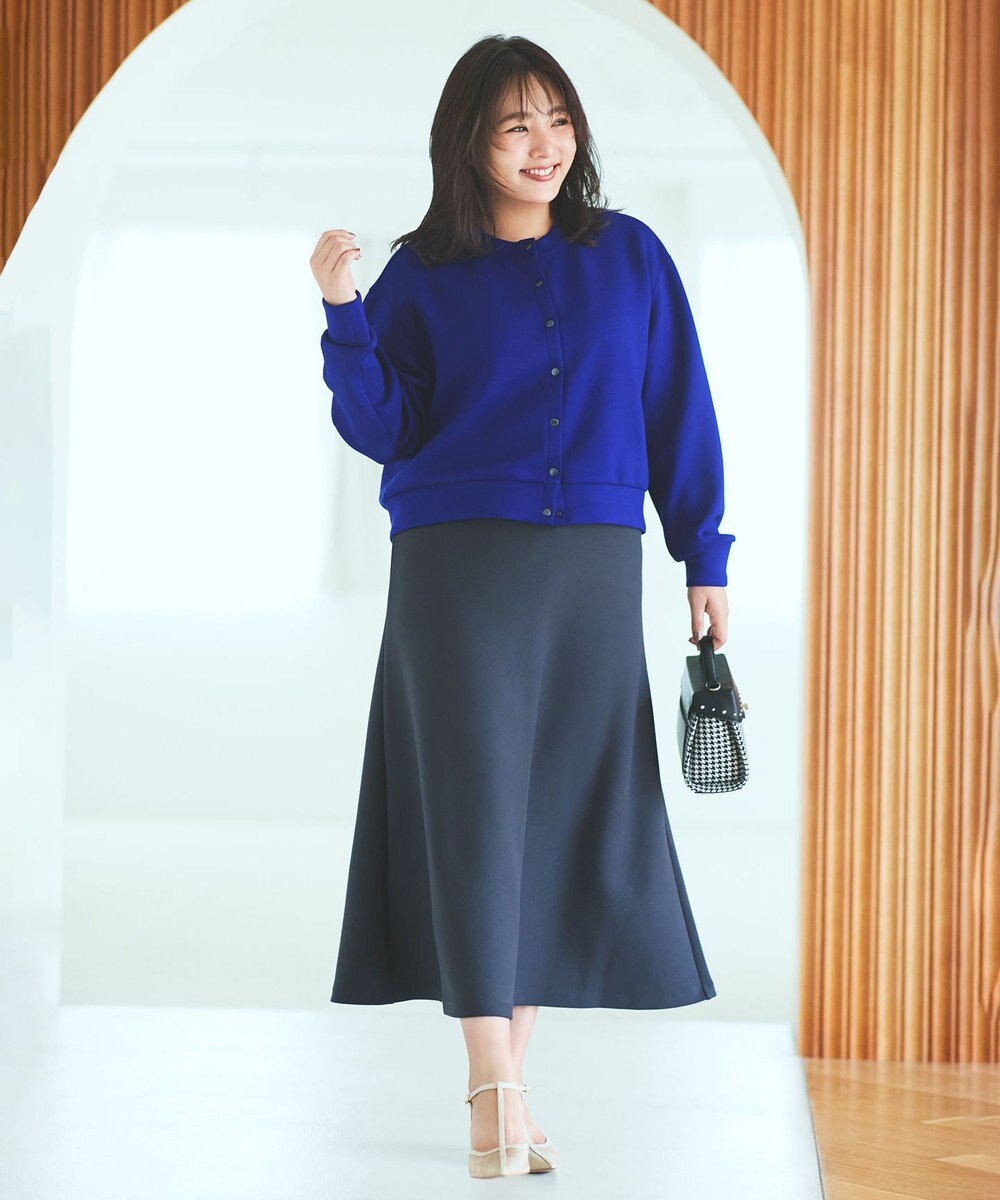 UNFILO L 【野呂佳代さん着用】BEAUTY FORM JERSEY スナップカーディガン 