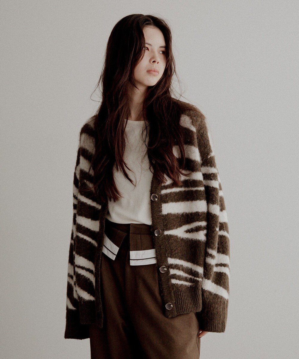 CRAFT STANDARD BOUTIQUE アニマルジャカードニットカーディガン 