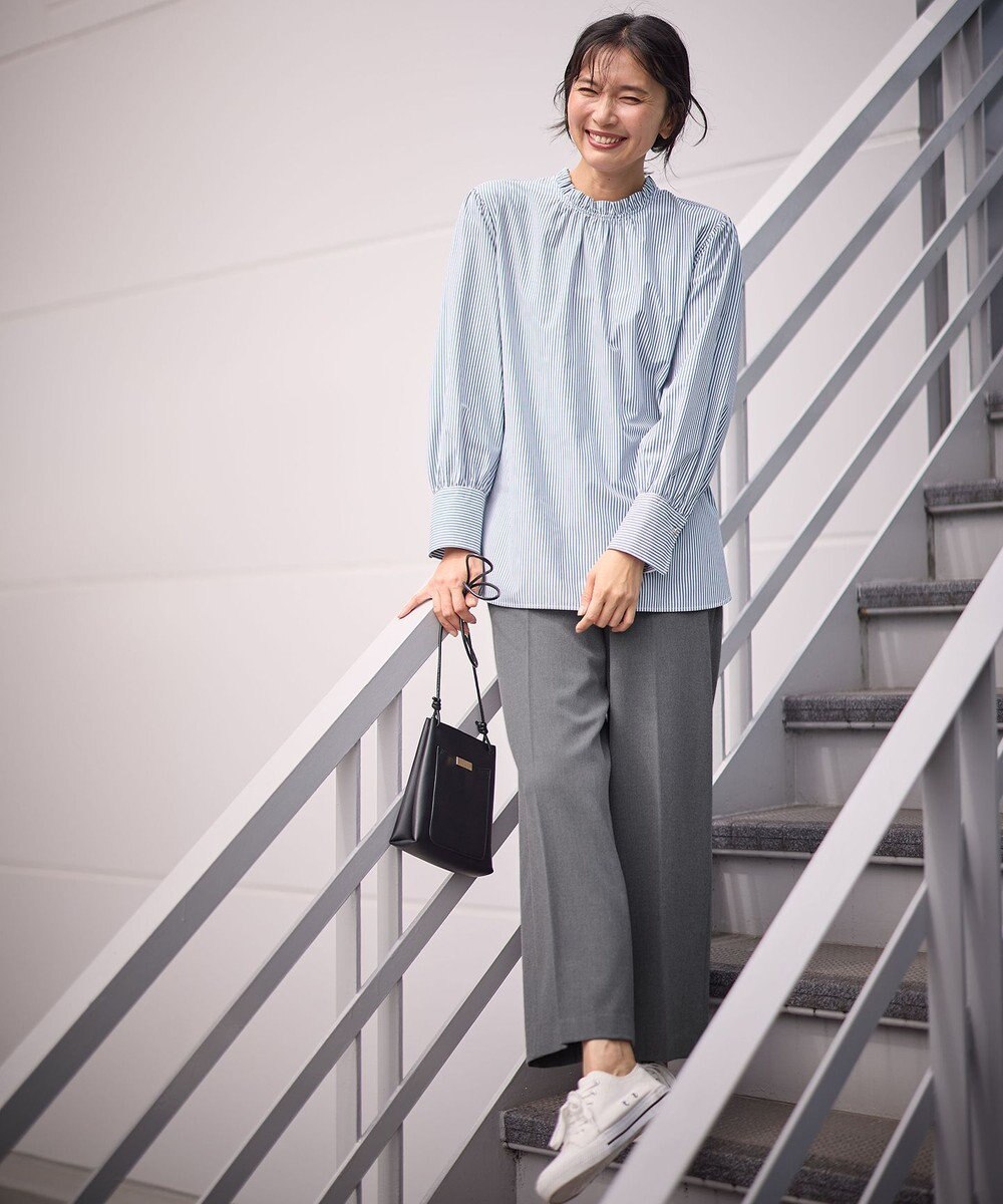 ANY L 【洗濯機可/ストレッチ/ウエストゴム/裏起毛】マルチファンクションストレッチワイドパンツ 