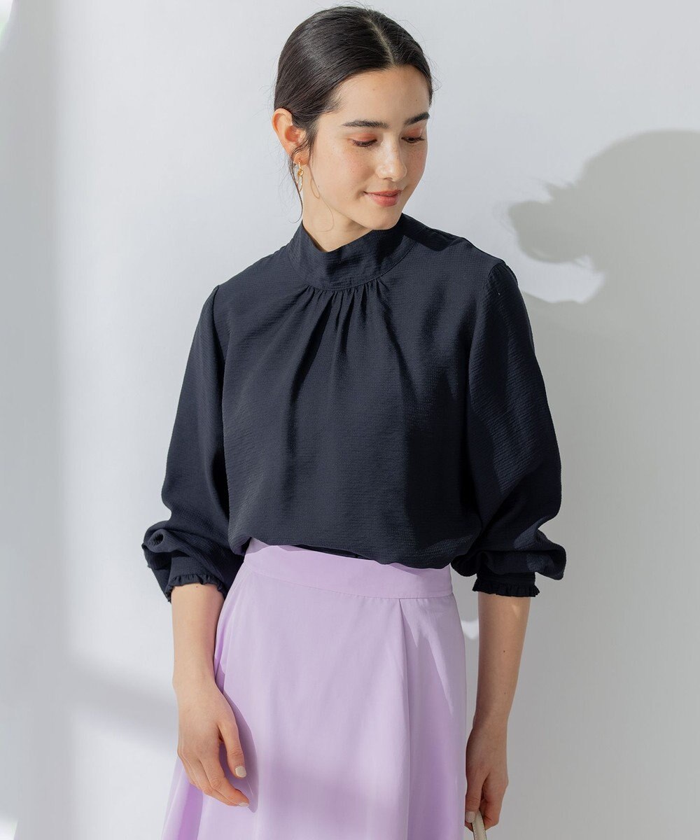 組曲 【セットアップ対応・前後着用可】ニュアンスシフォン ブラウス 