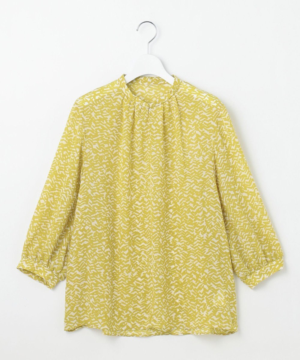 自由区 【洗える】ウェーブパターンプリント ブラウス 