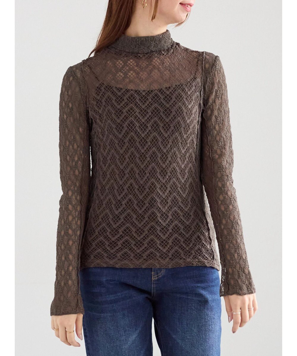 Te chichi パッチワークレース前後2WAY衿デザインTOPS《2025Autumn catalog item》 