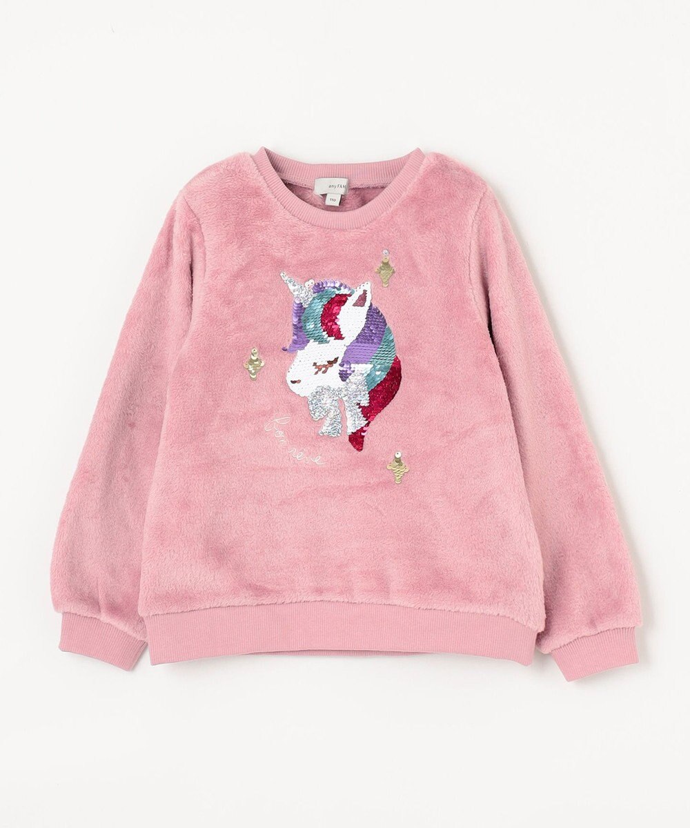 ANY KIDS 両面 フリース スパンコール トレーナー 