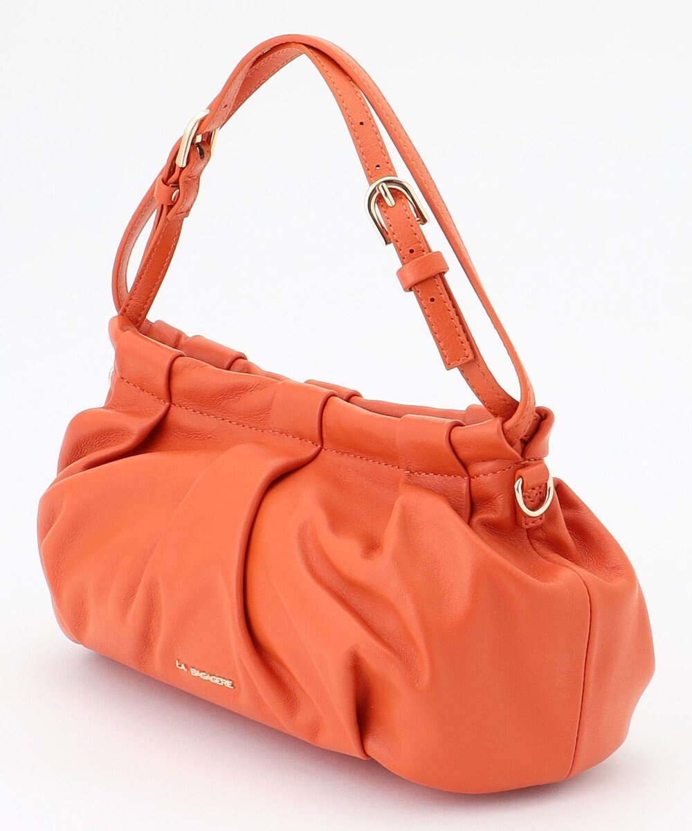 LA BAGAGERIE シープレザー　ギャザーミニバッグ 