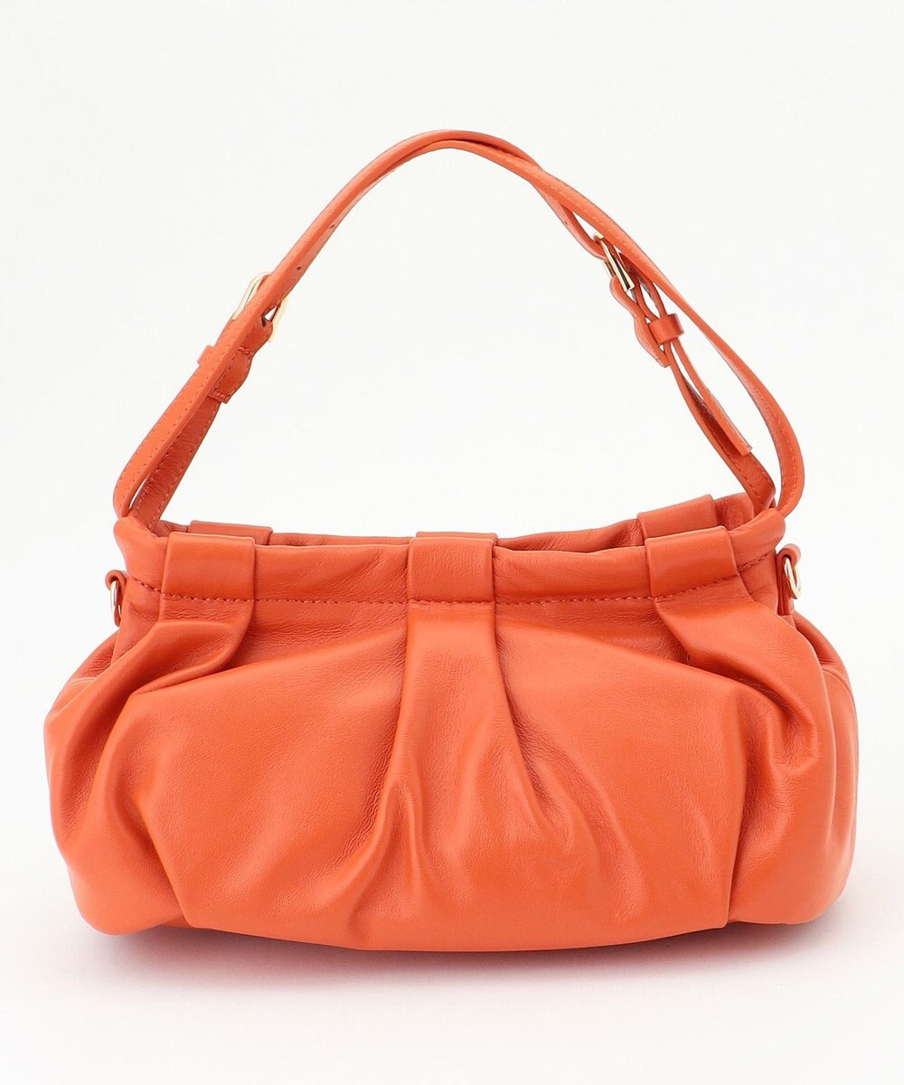 LA BAGAGERIE シープレザー　ギャザーミニバッグ 