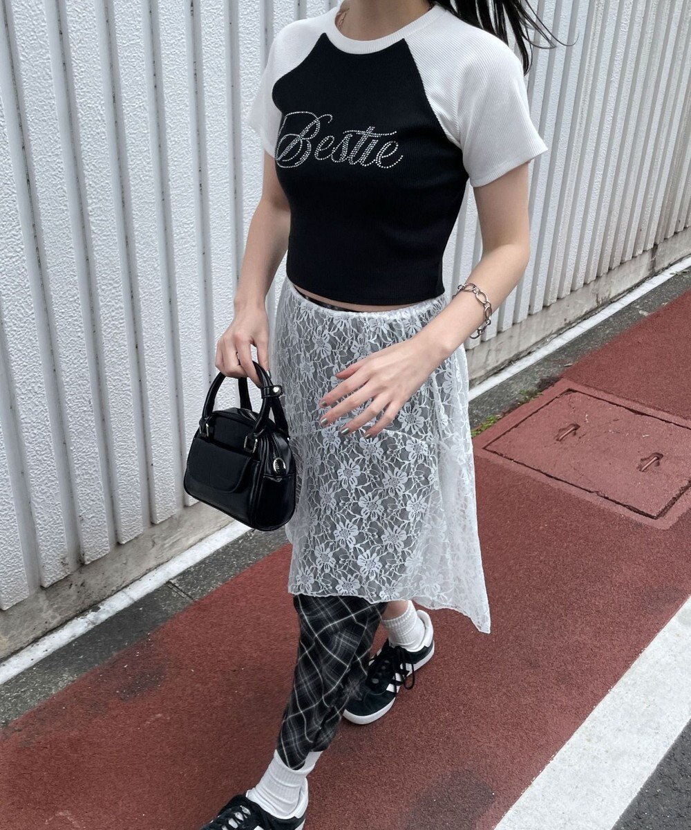 WEGO ラインストーンラグランちびT 