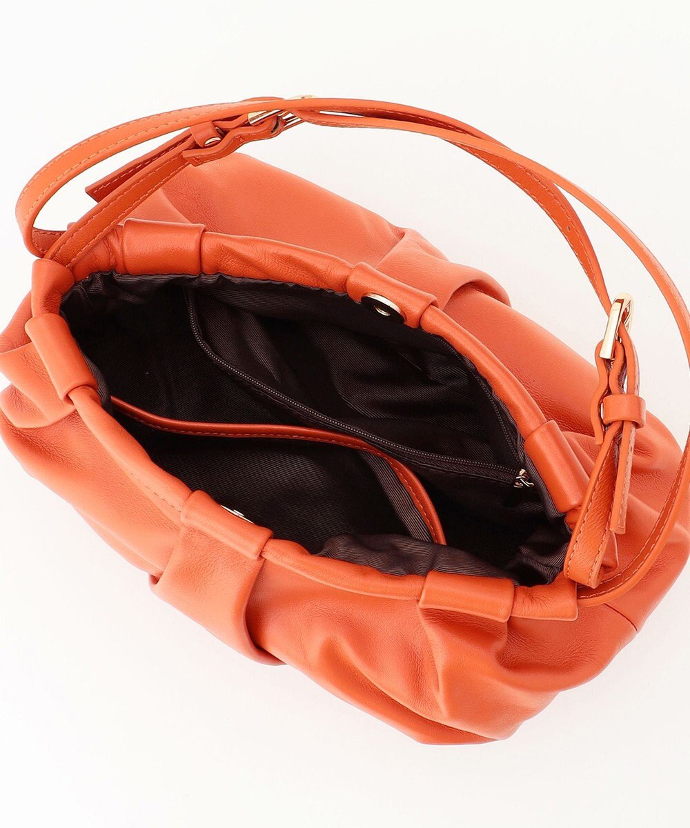 LA BAGAGERIE シープレザー　ギャザーミニバッグ 