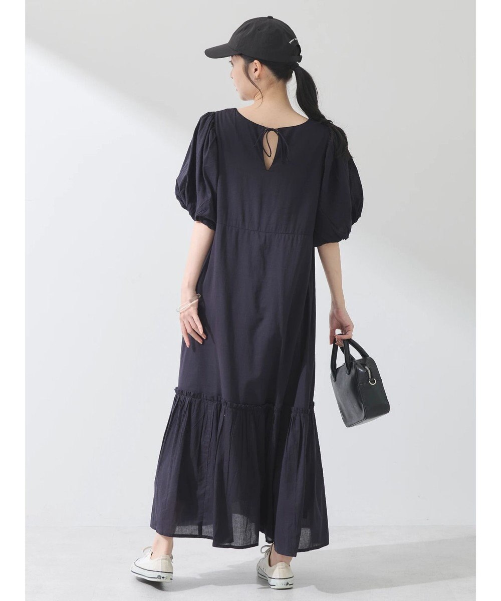 earth music&ecology コットンボイルパフスリーブワンピース 