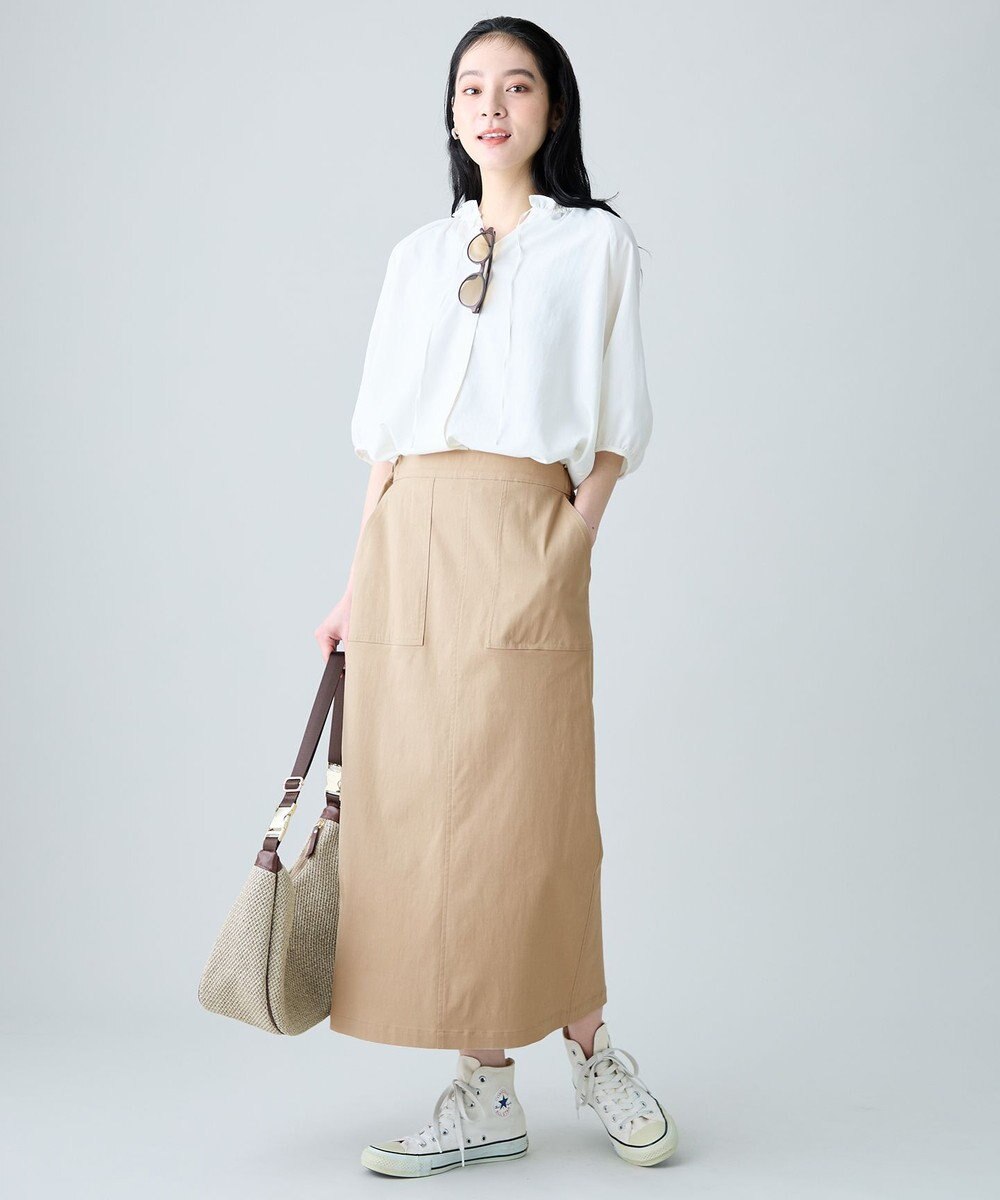 ANY 楽映えフリルネックブラウス（セットアップ着用可） 