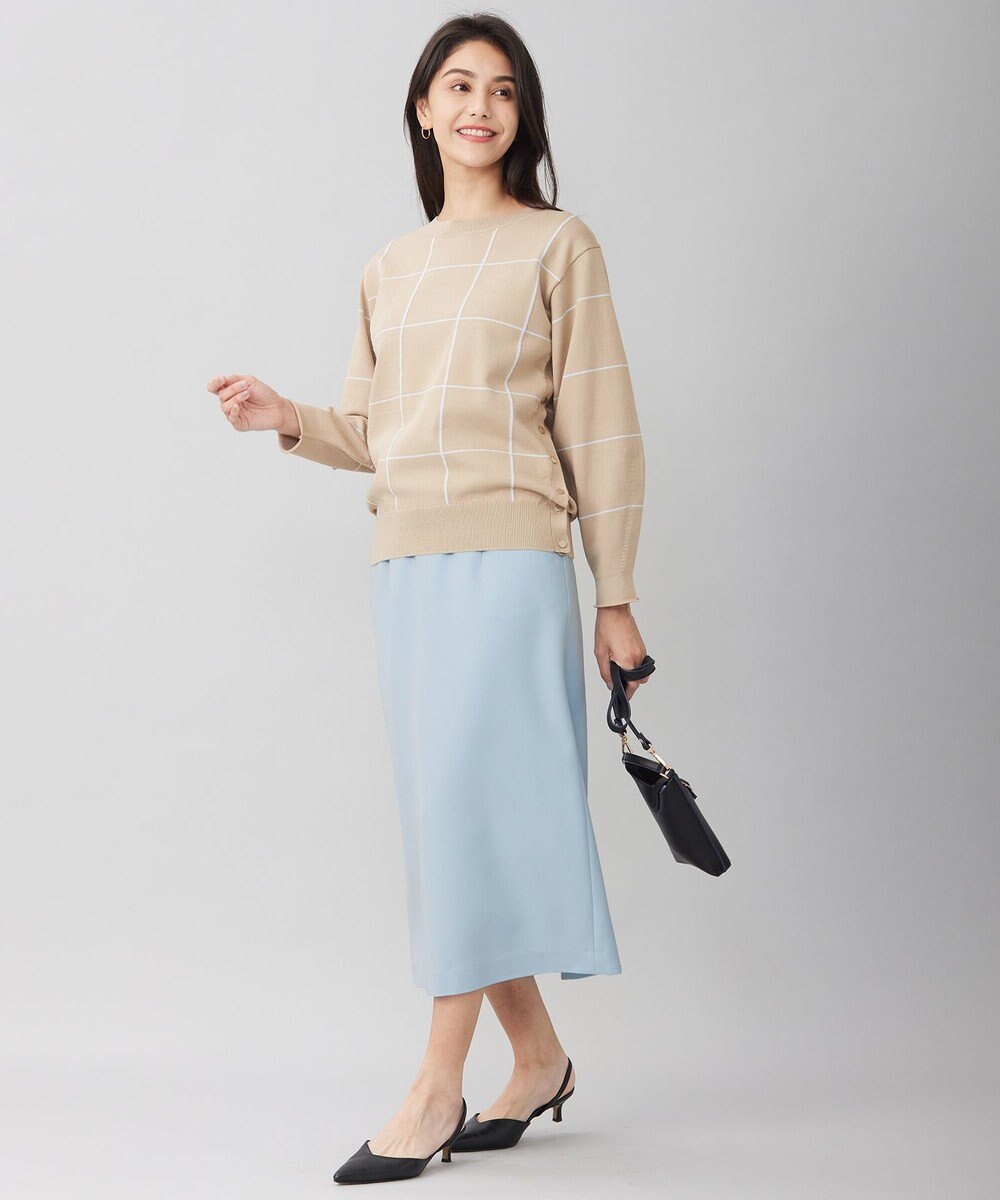 自由区 【洗える】オックスストレッチストレート スカート 