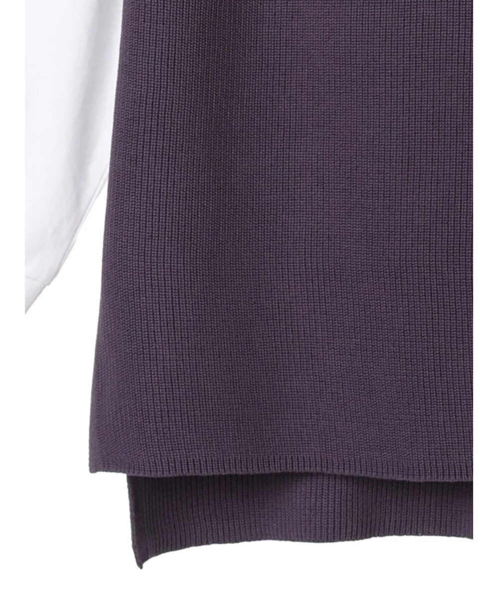 CRAFT STANDARD BOUTIQUE 【2点セット】洗える 60/2 14G片畦Vネックベスト+ロンTEE SET 