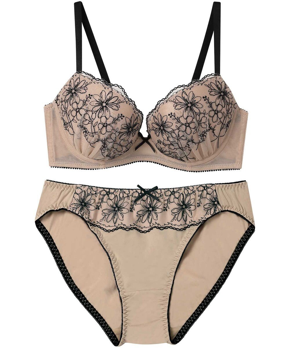 AMPHI ブラジャー ショーツセット 自然にボリュームアップ まるみバスト カップボリュームの調整可能 【ブラ＆ショーツセット】 上下セット BCC101 アンフィ／ワコール 