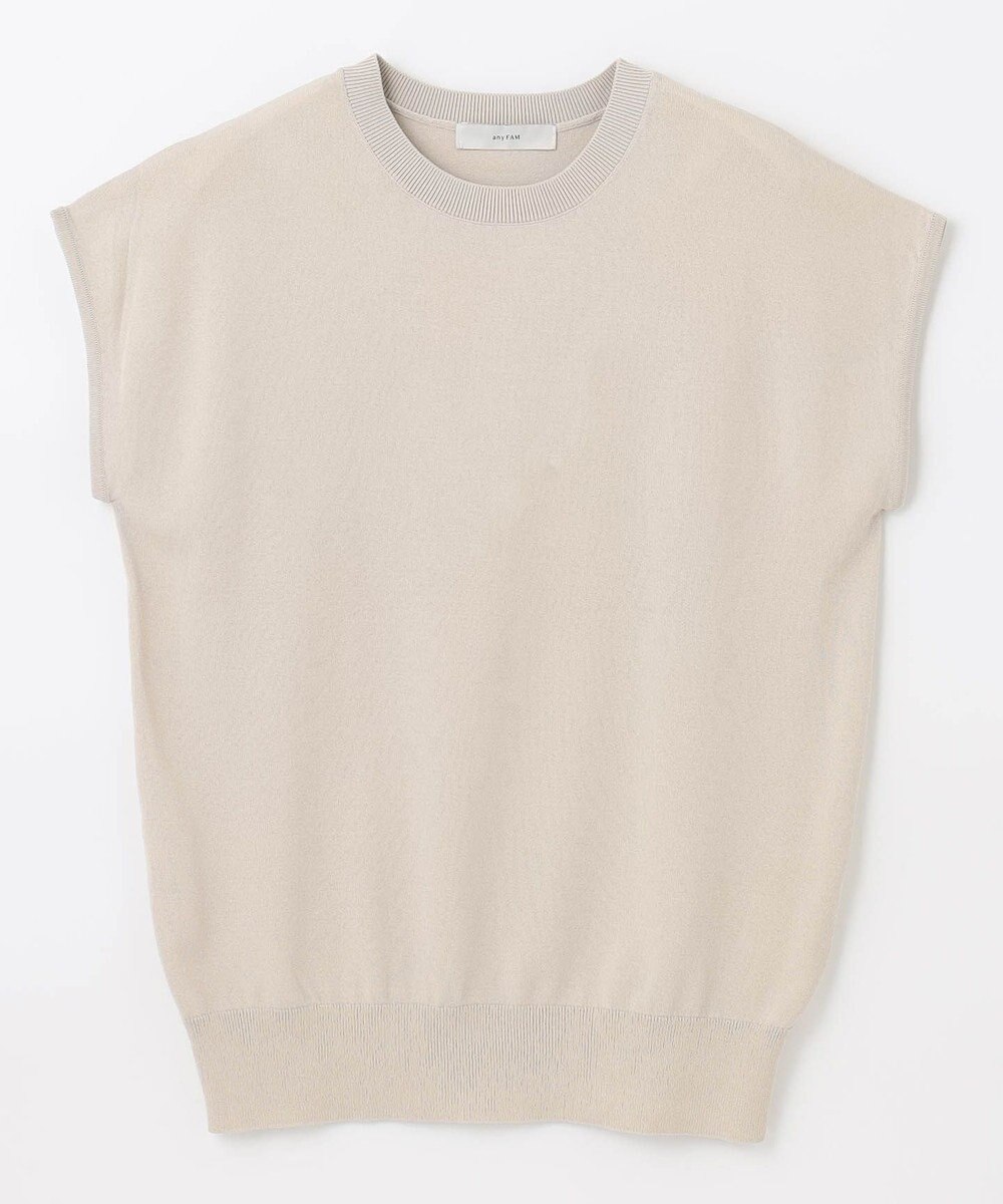 ANY 【UVケア/接触冷感/アンチピリング】クールタッチフレンチスリーブニット 