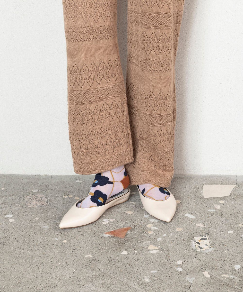 TRICOTE ツバキ柄ソックス 