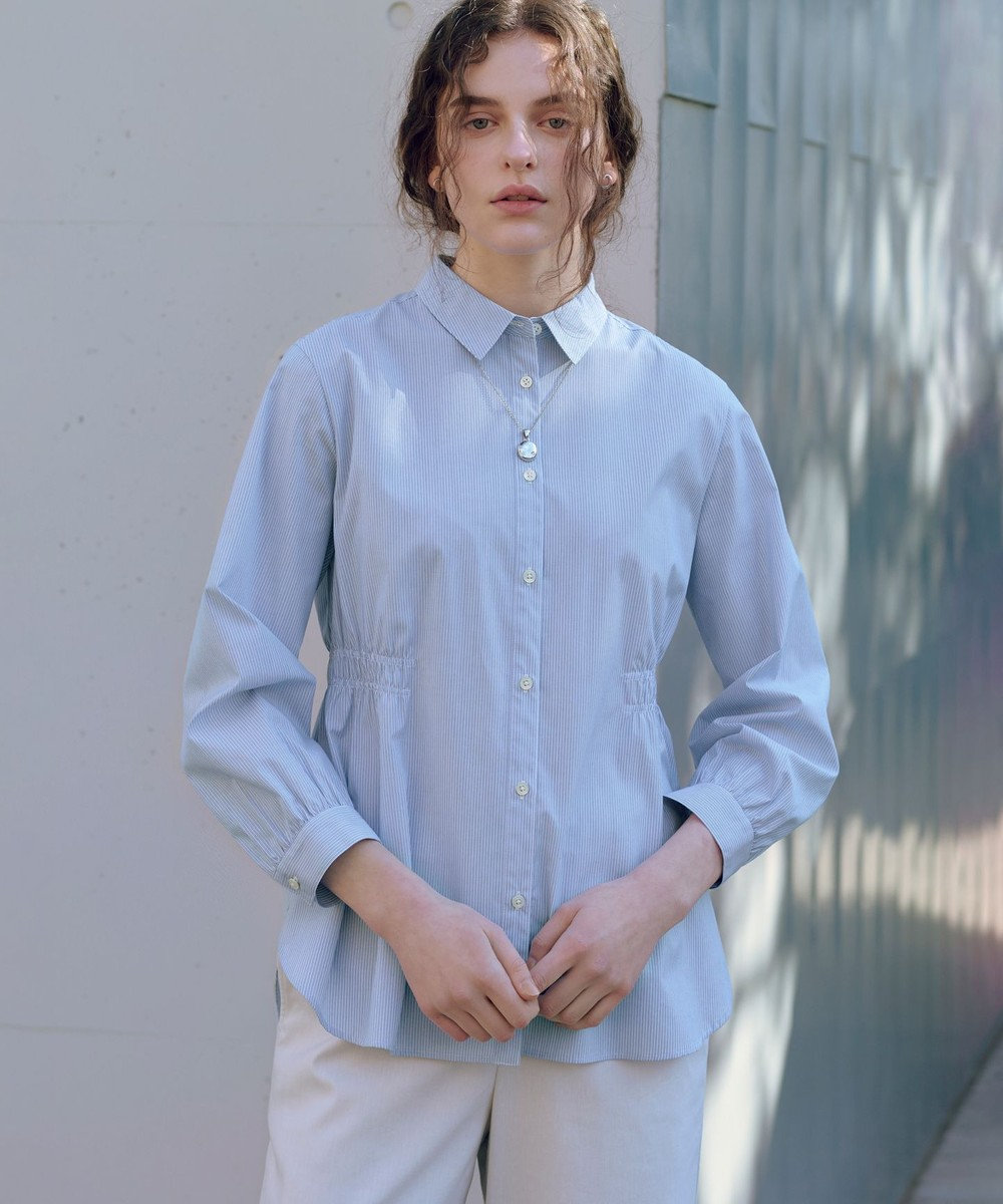 J.PRESS LADIES 【WEB限定カラーあり】コンパクトエステネージュ シャーリング シャツ ブラウス 