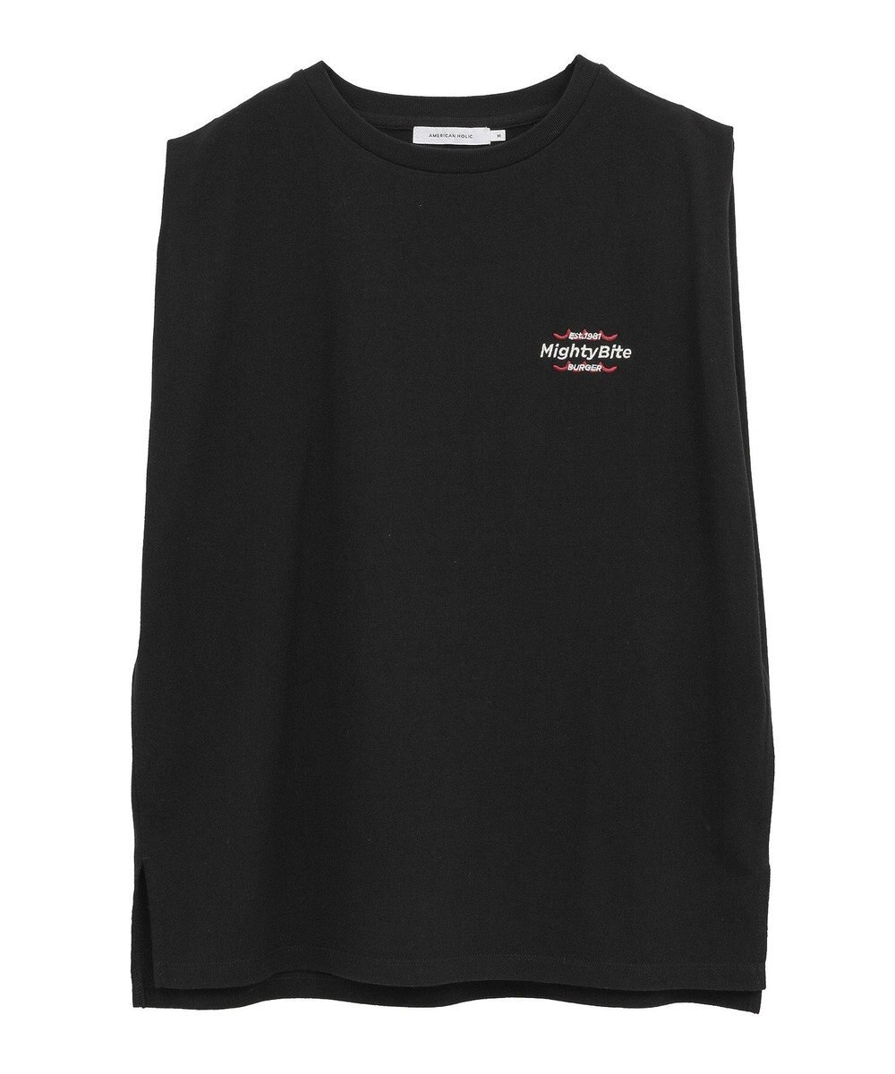 AMERICAN HOLIC ロゴ刺繍ノースリーブプルオーバー 