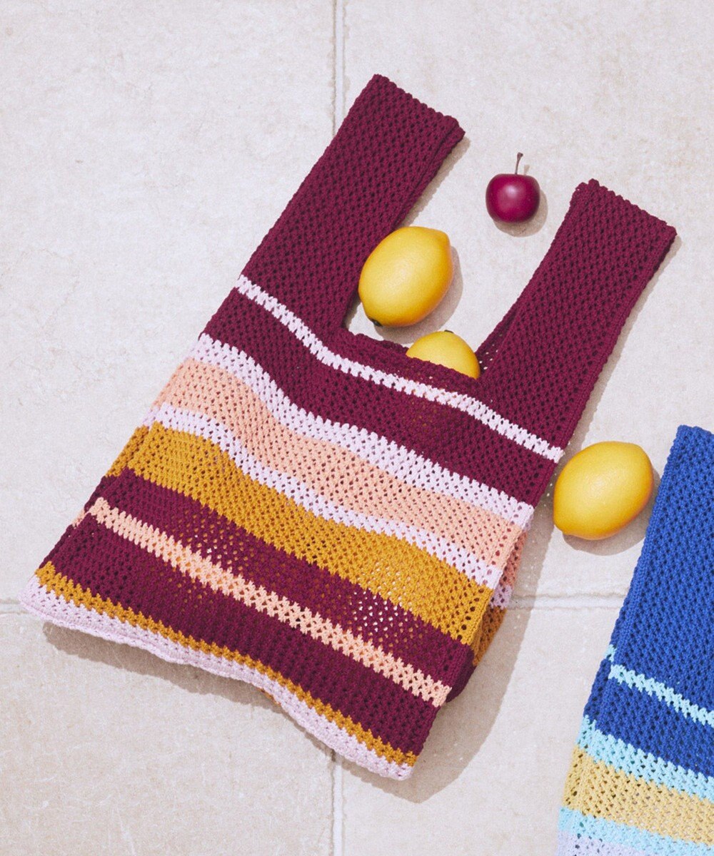 earth music&ecology マルチボーダーニットバッグ 