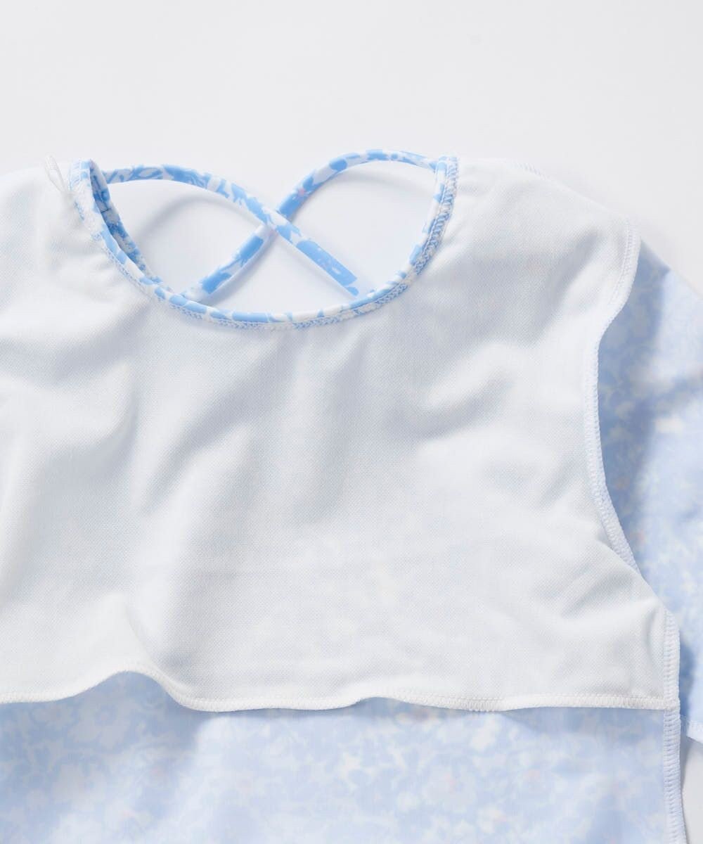 OP／FILA 【marie claire ENFANTS】フリル襟付き長袖ラッシュガード型水着 