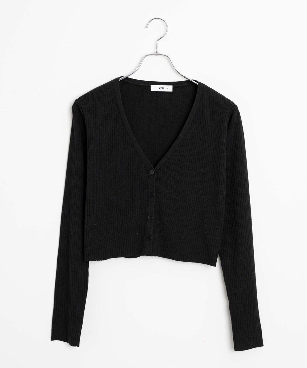 WEGO カラーリブショートカーデ 