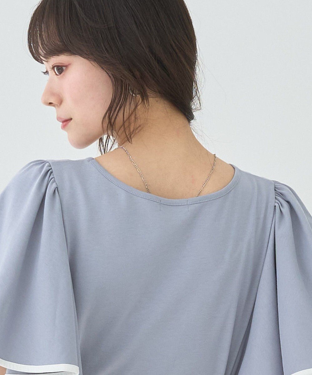 earth music&ecology 【接触冷感/洗濯機可】パイピングフレアスリーブカットソー 