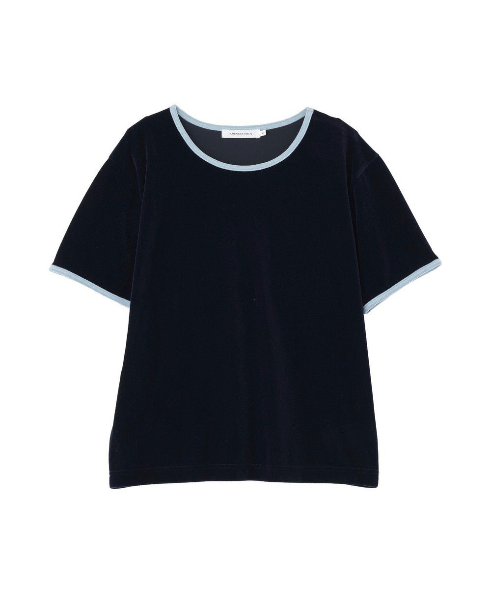 AMERICAN HOLIC シアーベロア配色プルオーバー 