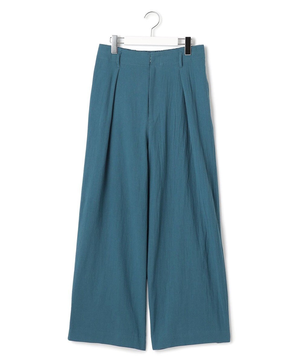 J.PRESS YORK STREET 【WOMEN】コットンワッシャータックワイド パンツ 