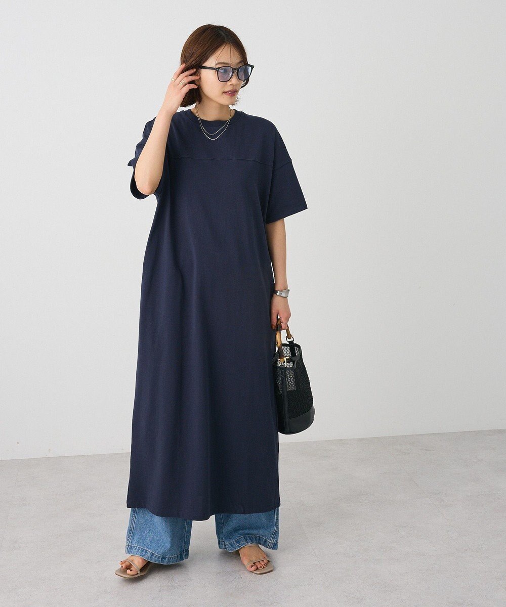 CRAFT STANDARD BOUTIQUE ビッグシルエット5分袖ワンピース 