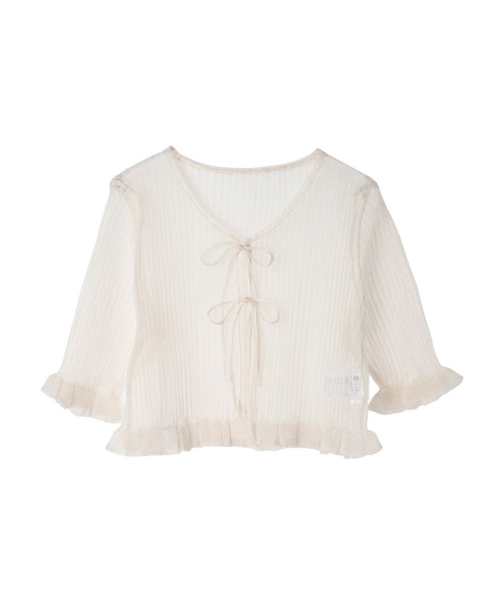 earth music&ecology シアーラメフリルカーディガン 