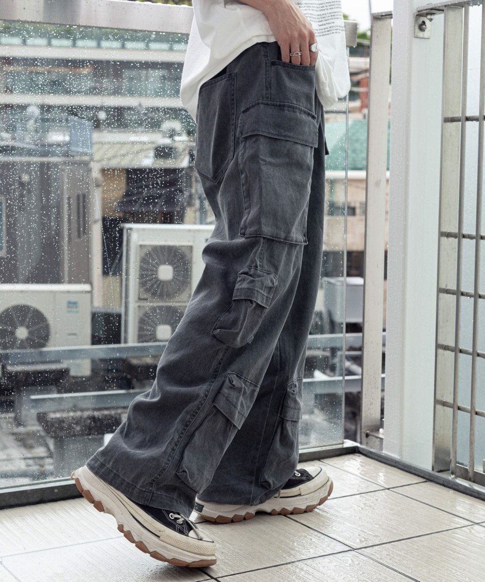 WEGO マルチポケットワイドカーゴパンツ 