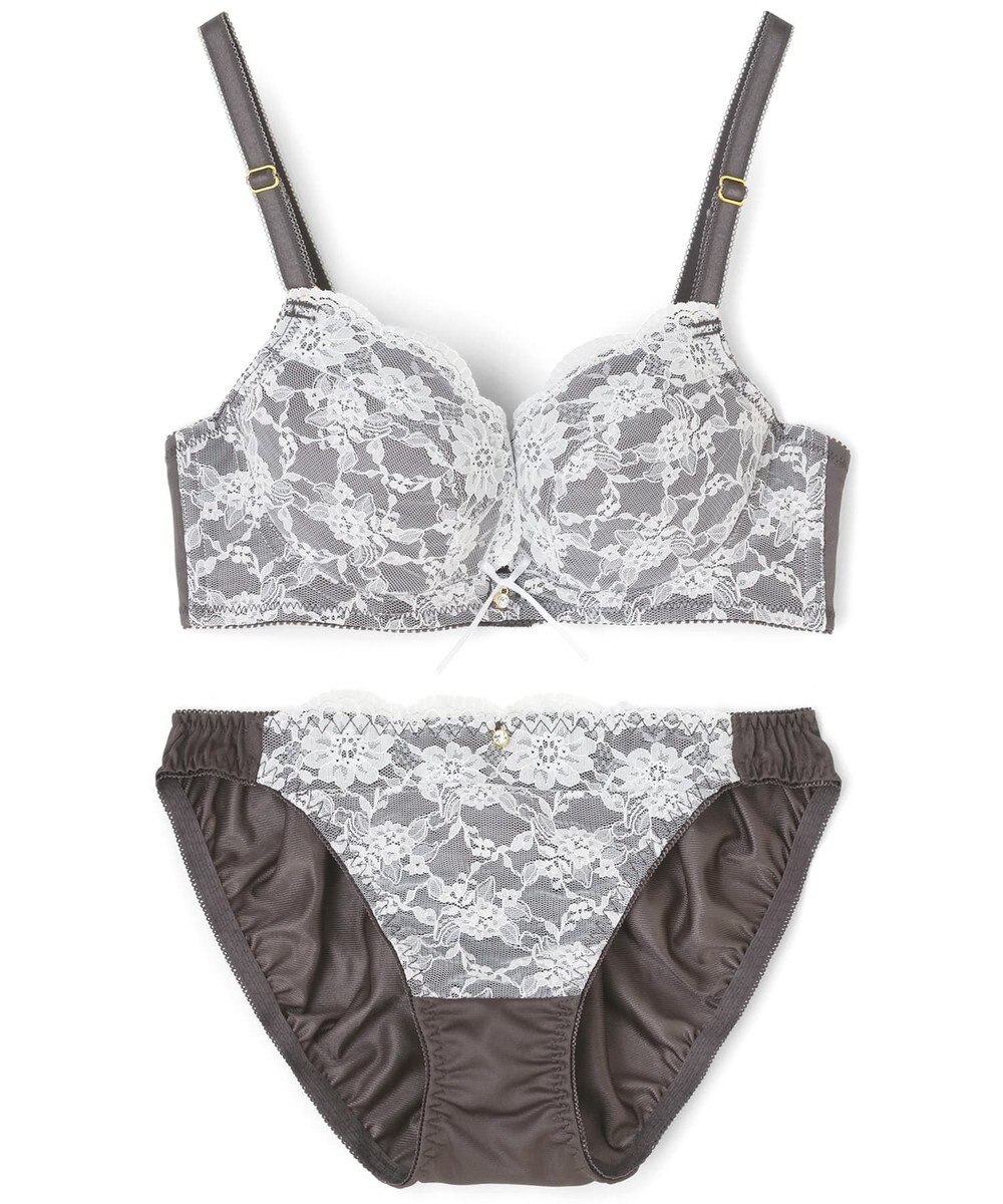 San-ai Resort（三愛水着楽園） 【northerly bra フィットシリーズ 脇胸すっきり】アミアゲレースアップ ブラジャー＆ショーツSet B～Fカップ 