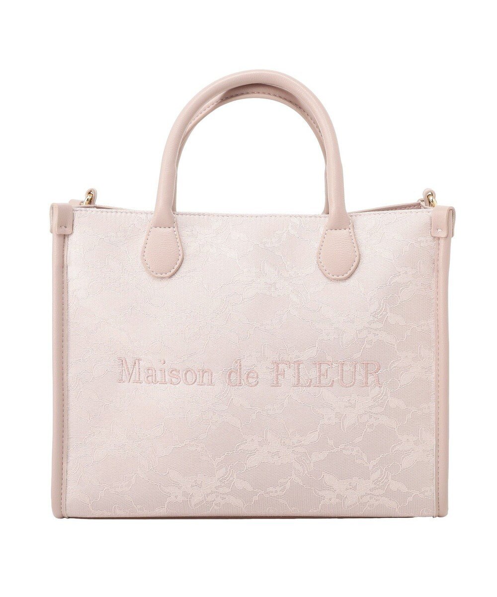 Maison de FLEUR レース2Wayトートバッグ 