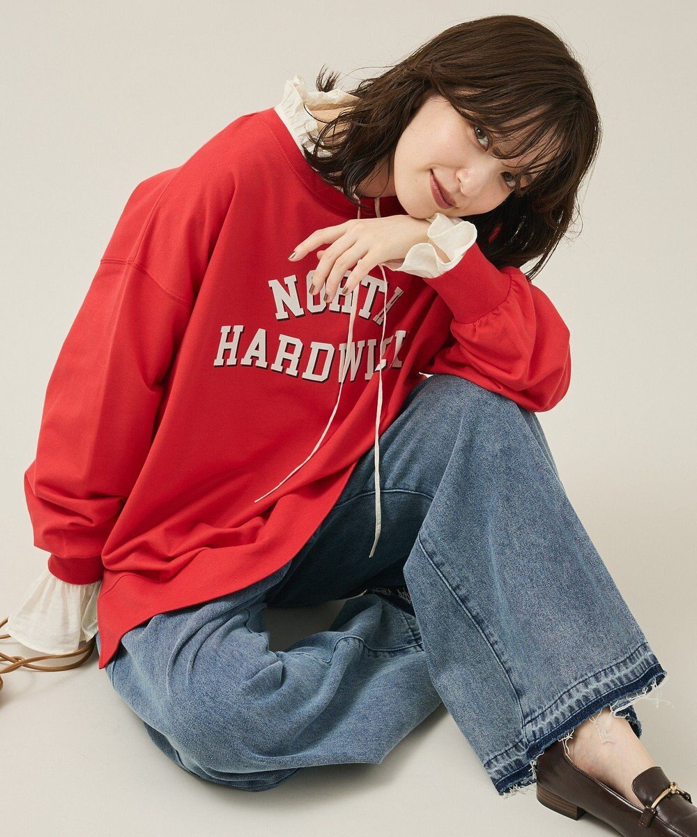 Green Parks カレッジロゴ裏毛チュニック 