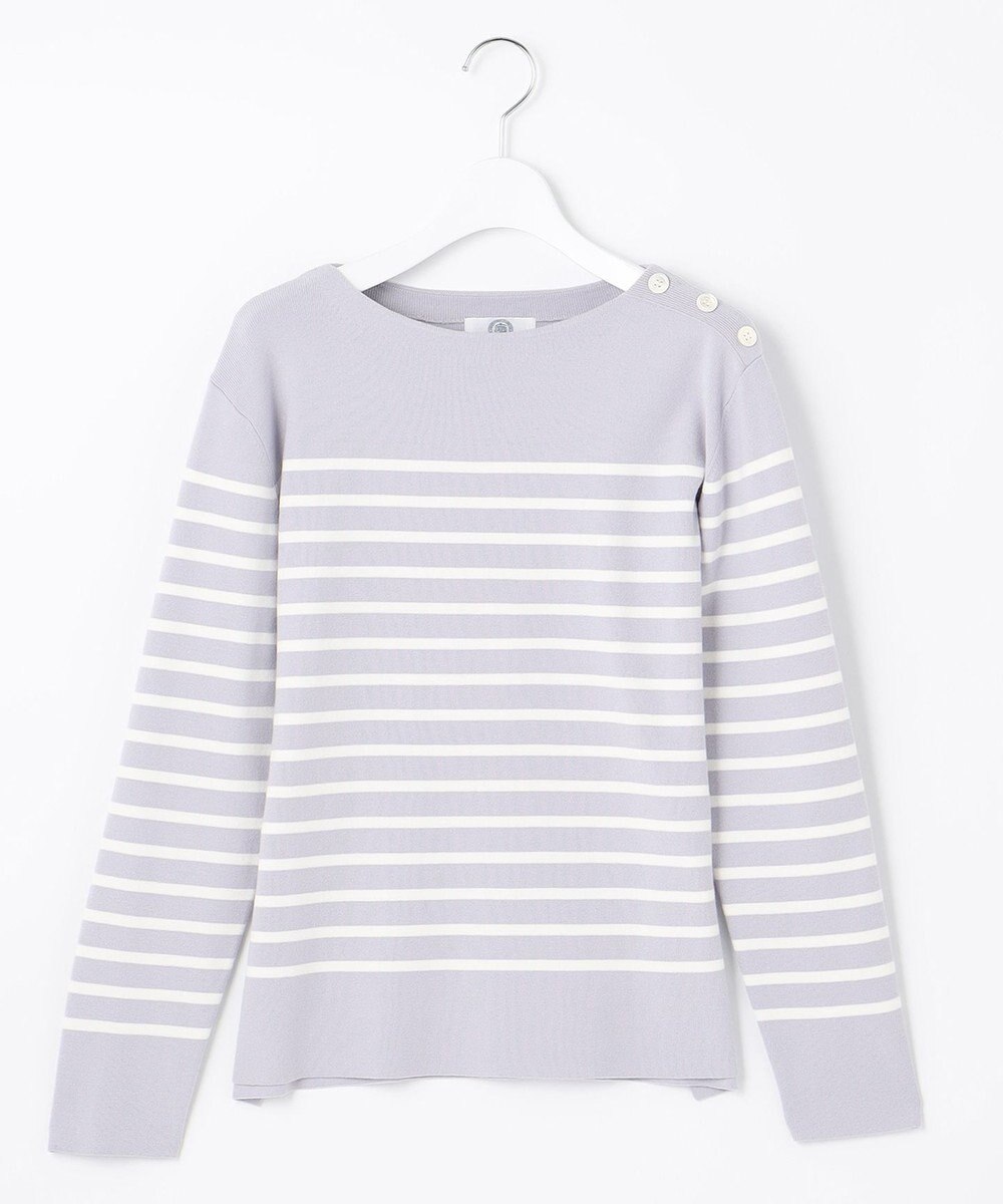 J.PRESS LADIES 【洗える】KATE パネルボーダー ボートネック ニット 