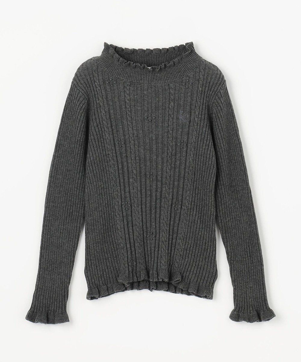 組曲 KIDS 【110-140㎝】フラワードット リブニット 