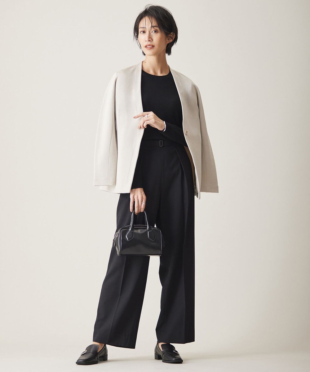 ICB 【洗える】シンセティックヤーンスムース ニットジャケット 