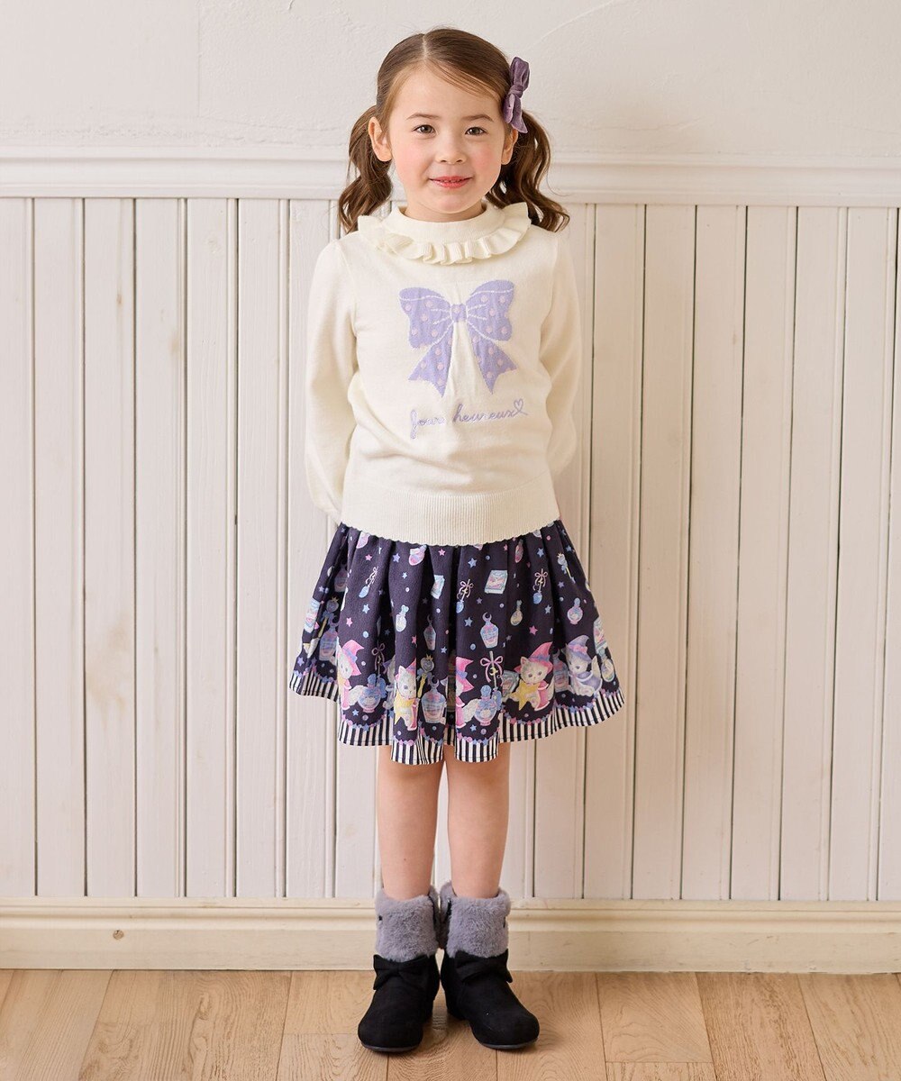 ANY KIDS フェイクファーリボンブーツ 